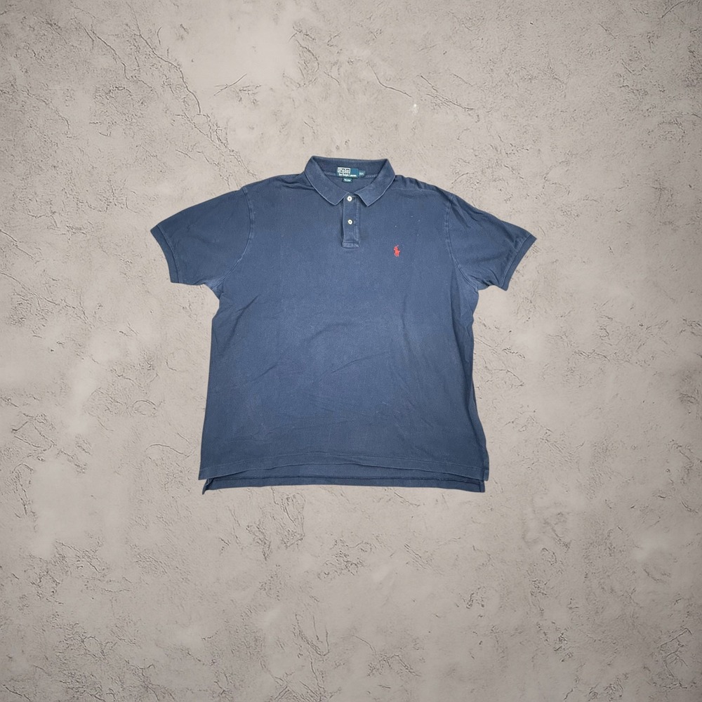 Polo Ralph Lauren Mens XXL Navy Blue Short Sleeve Polo Shirt Vintage 90s Y2K